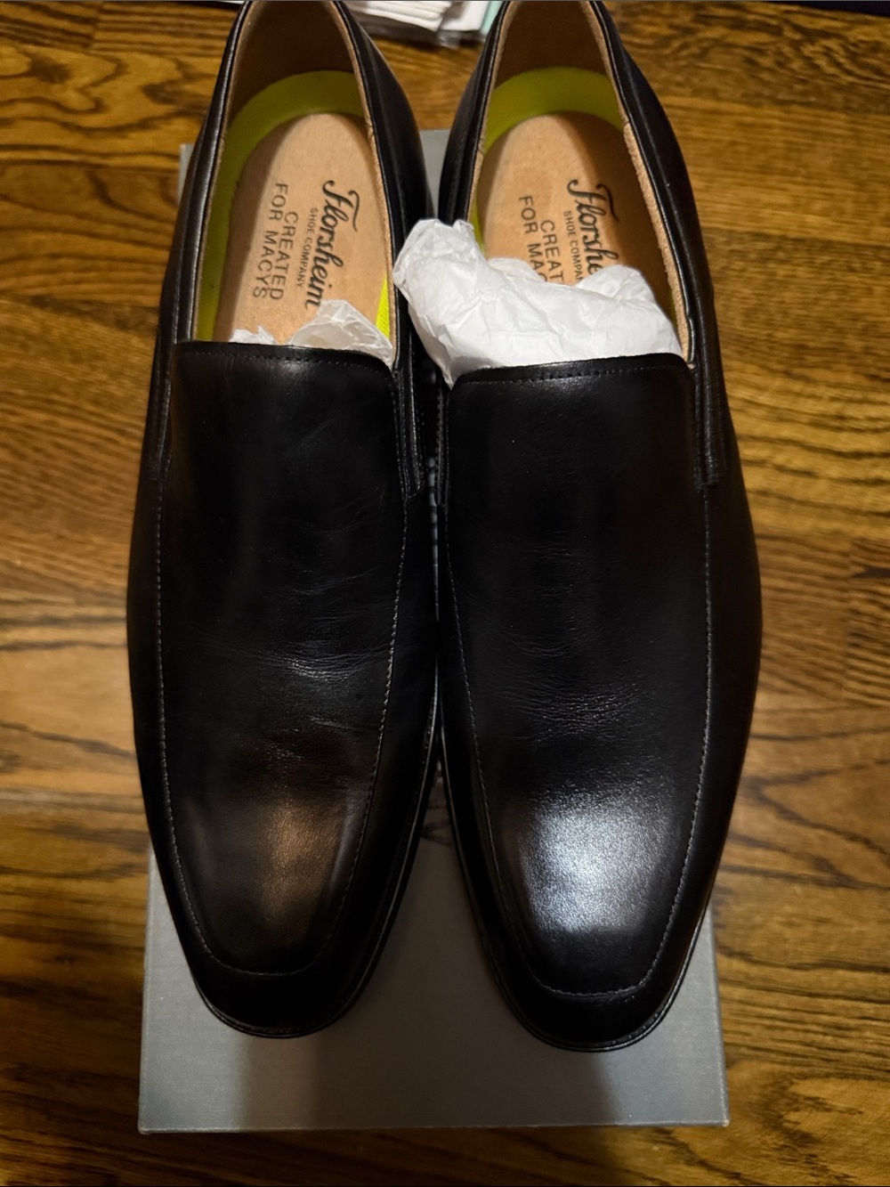 Florsheim Black Leather Slip-On Loafers